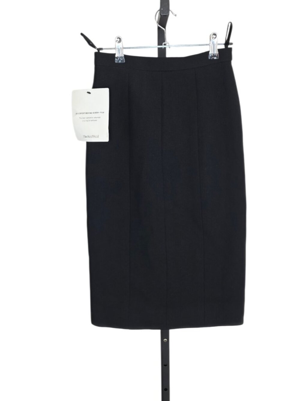 CHANEL Boutique Wool/Silk Pencil Skirt, Knee Length, Black, Timeless, 36 / 2-4